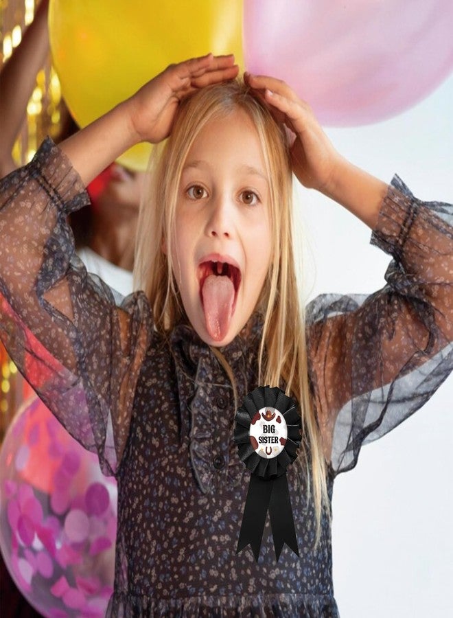 SUPERLUBY Western Big Sister Tinplate Badge Pin, Cowgirl Sister to Be Pin, Little Cowgirl Happy Birthday Button for Girl, Black Rosette Birthday Girl Award Ribbon, Wild West Baby Shower Party Favors - Image 4